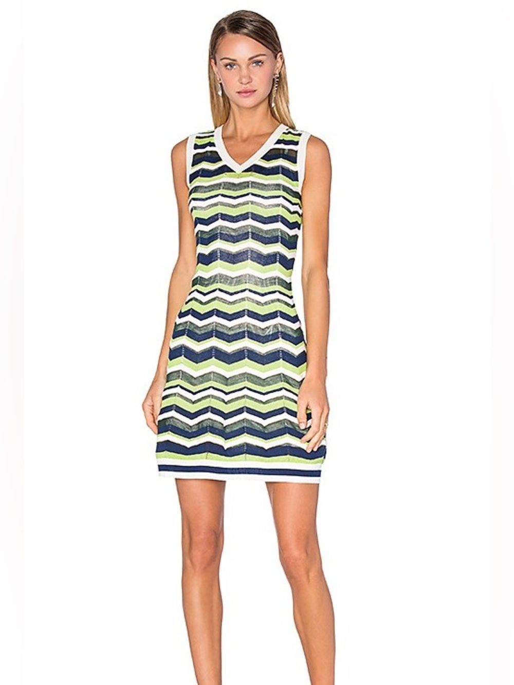 M Missoni Relief Zig Zag Dress in Evergreen 46